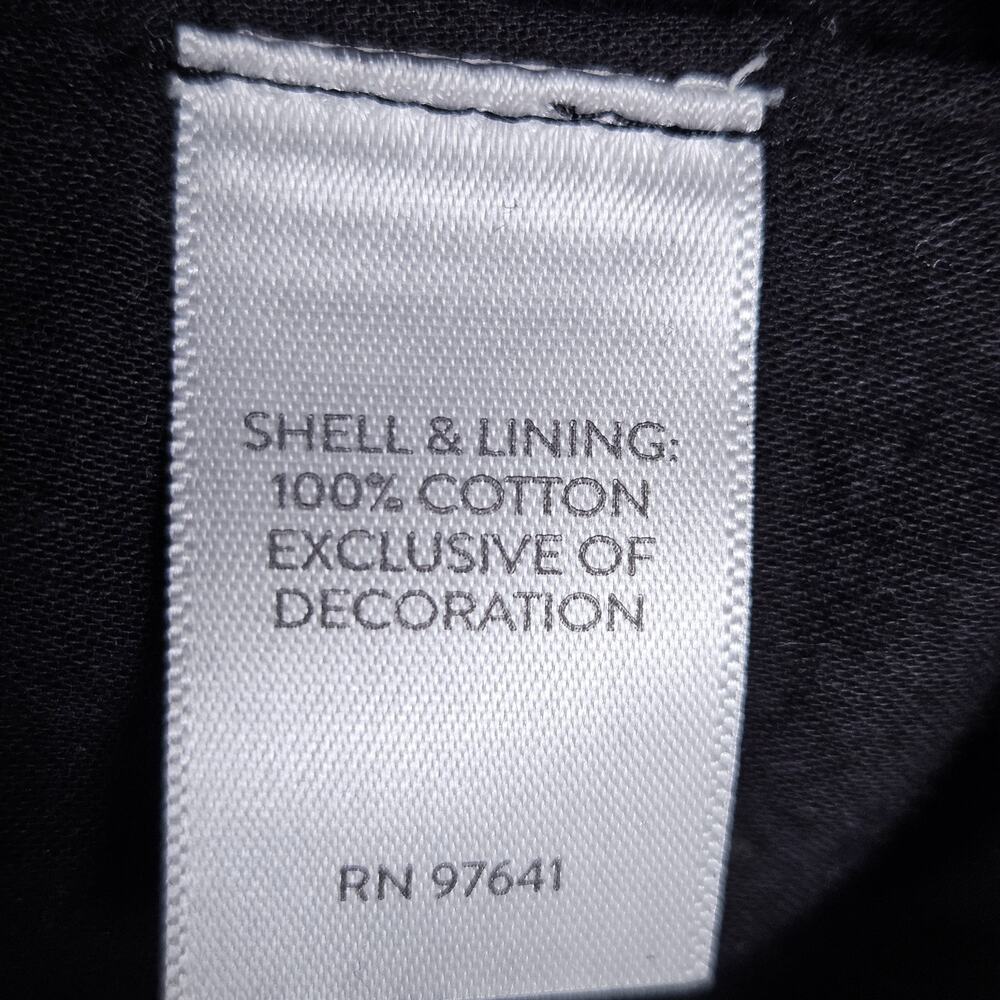J.Jill Cotton Shift Dress 4X Embroidered Resortwear Black Quiet Luxury Beach - Picture 14 of 16